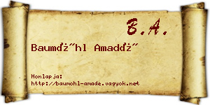 Baumöhl Amadé névjegykártya